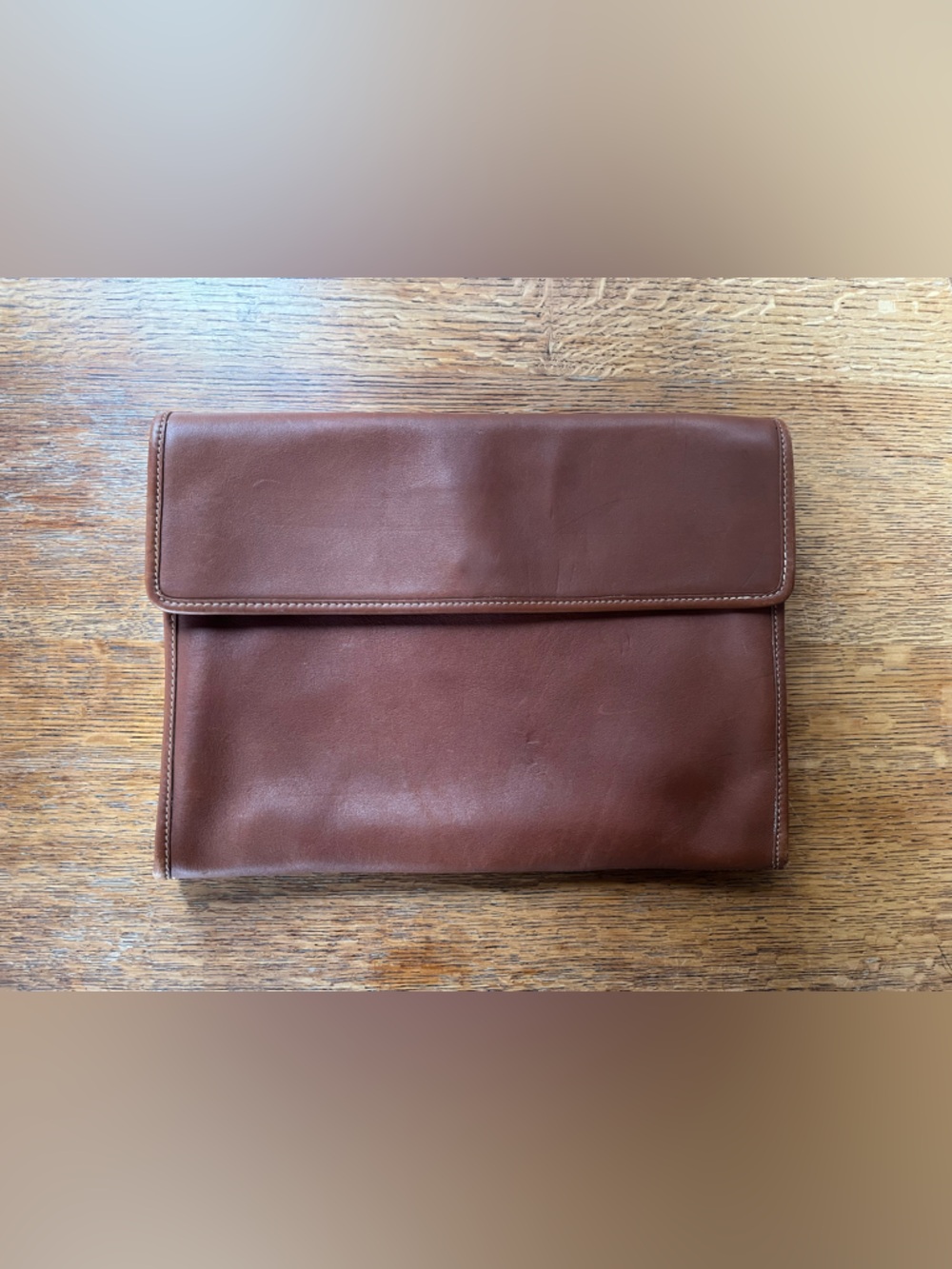 Coach Foldover Document Portfolio Case in British Tan - late 1980/early 1990s